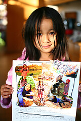 Image showing Portrait of a young cute girl looking at the camera