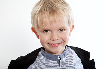 Image showing Portrait of a scandinavian young boy in studio