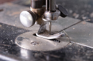 Image showing Antique, vintage sewing machine close-up