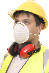 Image showing Builder or Carpenter with Face Mask