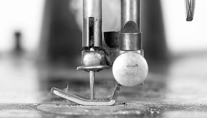 Image showing Antique, vintage sewing machine close-up