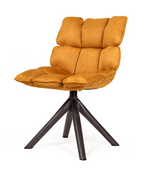 Image showing Modern chair made from suede and metal - Orange