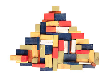 Image showing Vintage wooden blocks isolated