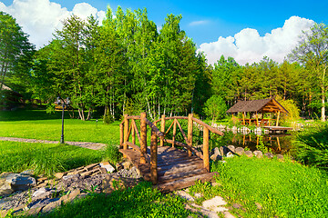 Image showing Wooden bridge at day