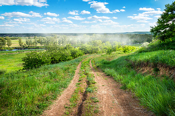 Image showing Country road in the field