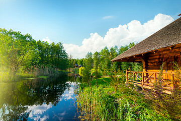 Image showing Pond and forest