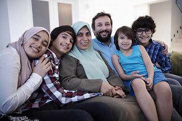 Image showing muslim family portrait  at home