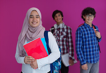 Image showing Arab teens group