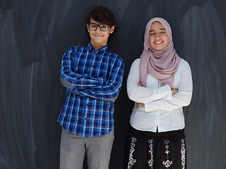 Image showing portrait of smart looking arab teens