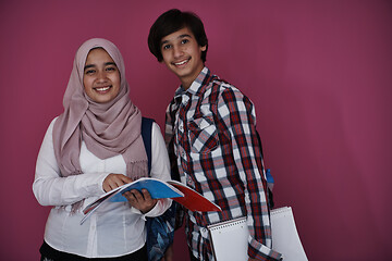 Image showing Arab teens group