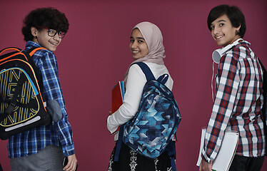 Image showing Arab teens group