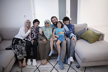 Image showing muslim family portrait  at home