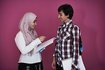 Image showing Arab teens group