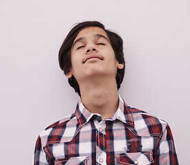 Image showing portrait  arab teenager on white background