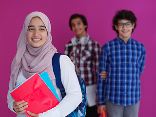 Image showing Arab teens group