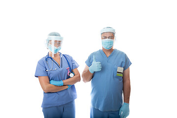 Image showing Team of hospital healthcare professionals standing together