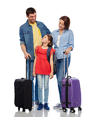 Image showing happy family with travel bags