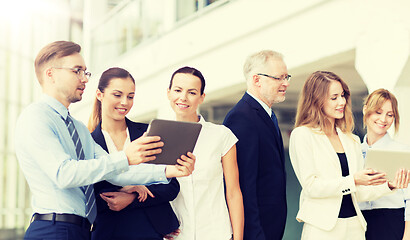 Image showing business people with tablet pc computers at office