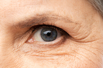 Image showing close up of senior woman eye