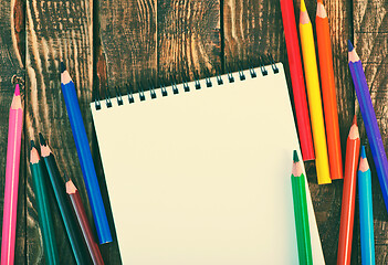 Image showing Note and pencils