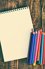 Image showing Note and pencils