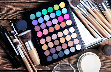 Image showing Various makeup products 