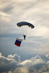 Image showing Parachutist with Russia flag.