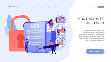 Image showing Nondisclosure agreement concept landing page