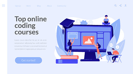 Image showing Web development courses concept landing page