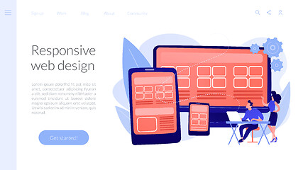 Image showing Responsive web design concept landing page.