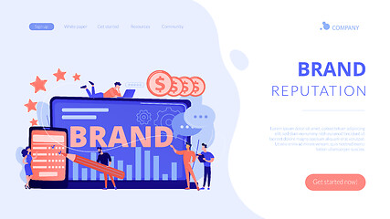 Image showing Brand reputation concept landing page