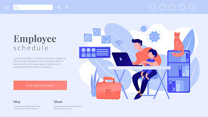 Image showing Remote worker concept landing page