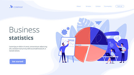 Image showing Business statistics concept landing page