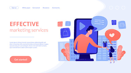 Image showing Interactive advertising concept landing page.