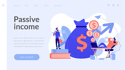 Image showing Passive income concept landing page.