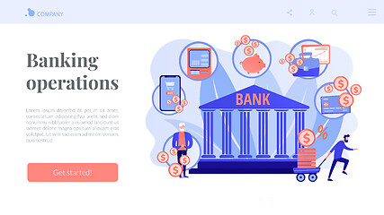 Image showing Banking operations concept landing page