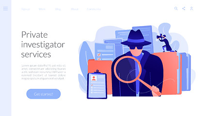 Image showing Private investigation concept landing page