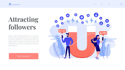 Image showing Attracting followers concept landing page