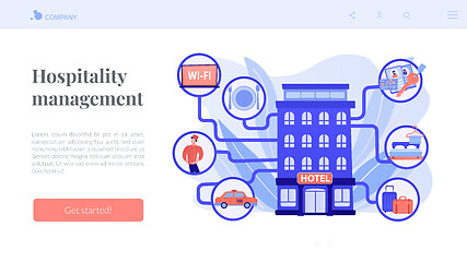 Image showing Hospitality management concept landing page