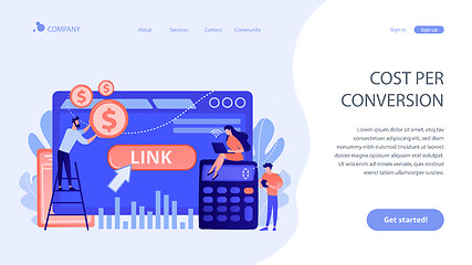 Image showing Cost per acquisition CPA model concept landing page.