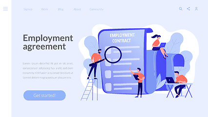 Image showing Employment agreement concept landing page