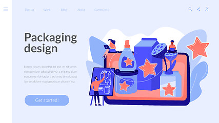 Image showing Packaging design concept landing page.