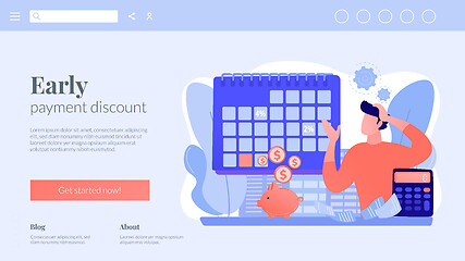 Image showing Early payment discount concept landing page