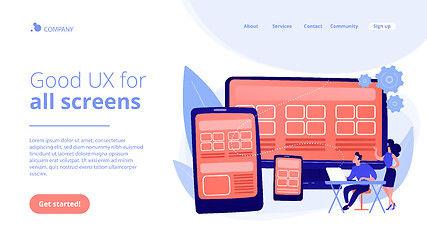 Image showing Responsive web design concept landing page.