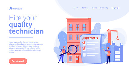 Image showing Construction quality control concept landing page