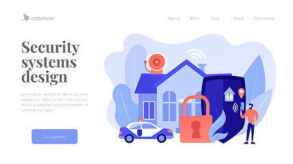 Image showing Security systems design concept landing page