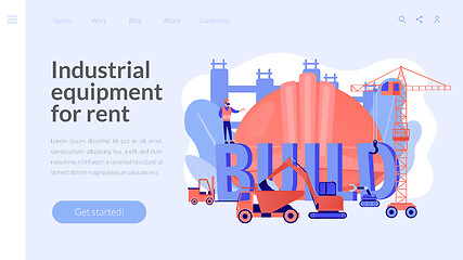 Image showing Modern construction machinery concept landing page