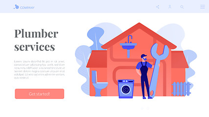 Image showing Plumber services concept landing page