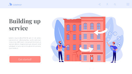 Image showing Old buildings modernization concept landing page