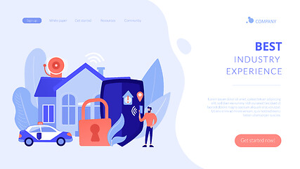 Image showing Security systems design concept landing page